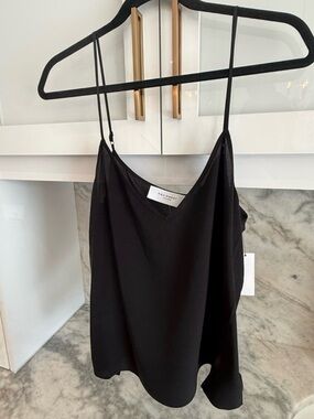 NWT 100% Silk Equipment Femme Layla Silk Camisole Black XL | Luxe Minimal Cami